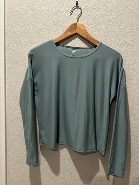 Beyond Yoga Featherweight Long Sleeve Tee XS Minty Slate Heather